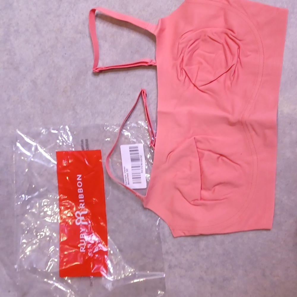 New Ruby Ribbon Blush Pink Coral Seamless Bra